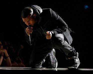 In this file photo musician Kanye West performs onstage during the 50th annual Grammy awards held at the Staples Center on February 10, 2008 in Los Angeles, California. (AFP)