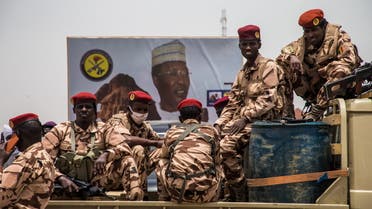 Soldiers attend the state funeral of late Chadian President Idriss Deby in N'Djamena, Chad, April 23, 2021. (Reuters)