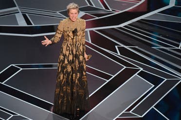 In this file photo taken on March 4, 2018 US actress Frances McDormand delivers a speech after she won the Oscar for Best Actress in Three Billboards outside Ebbing, Missouri during the 90th Annual Academy Awards show in Hollywood, California. Frances McDormand has long been an Academy favorite, and she anchors this year's frontrunner Nomadland with a characteristically unglamorous portrayal of a grieving widow living in an old van. (File photo: AFP)