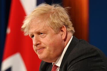 Britain's Prime Minister Boris Johnson in the Downing Street Briefing Room in central London on April 22, 2021. (File photo: AFP)