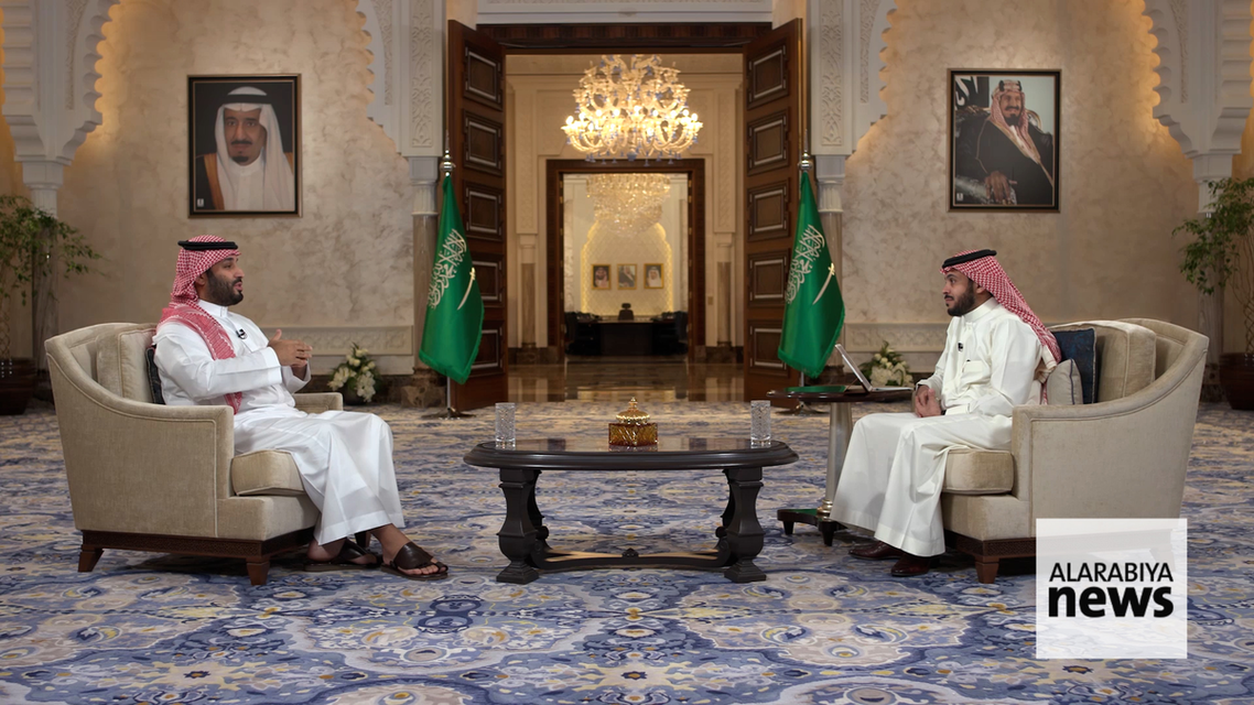 Saudi Arabia's Crown Prince Mohammed bin Salman during the interview. (Screengrab)