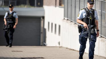 Danish police patrol outside the courthouse in Roskilde, Denmark June 26, 2020. (File photo: Reuters)