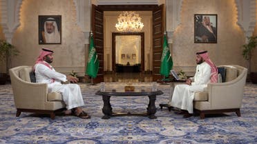 Saudi Arabia’s Crown Prince Mohammed bin Salman during the interview. (Screengrab)