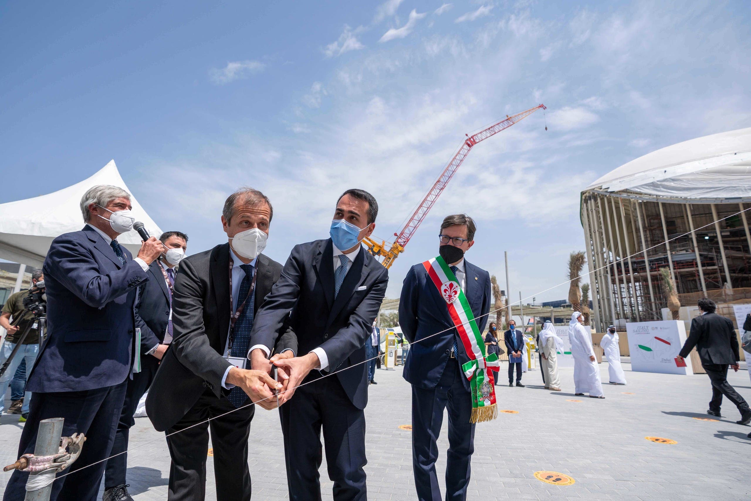 Members of the Italian delegation at the Italy Pavilion ceremony. (Supplied)