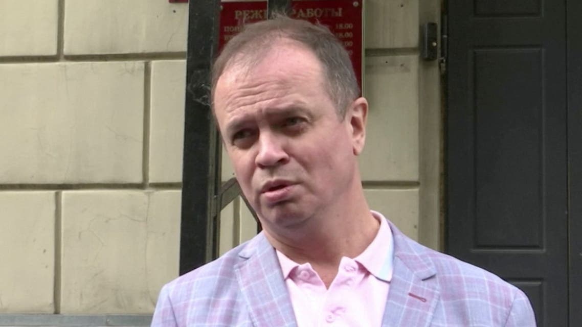Ivan Pavlov, lawyer of a former journalist and an aide to the head of Russia's space agency Roscosmos Ivan Safronov, speaks with journalists following a court hearing in Moscow, Russia September 2, 2020, in this still image taken from video. Video taken September 2, 2020. (Reuters)