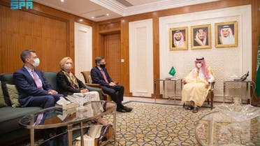 Saudi Foreign Minister meets with US State Department senior advisor Derek Chollet. (SPA)