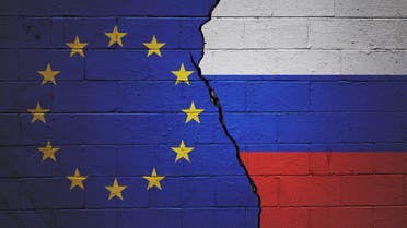 European Union versus Russia stock photo