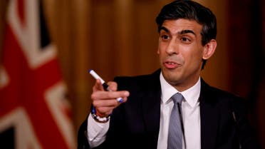 British finance minister Rishi Sunak attends a virtual press conference inside 10 Downing Street in central London, Britain March 3, 2021. (File Photo: Reuters)