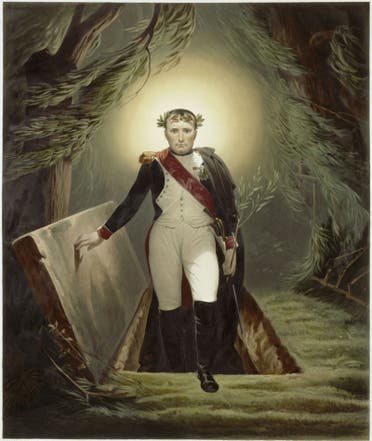 رسم تعبيري يجسد خروج نابليون من القبر