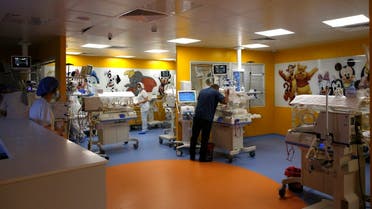 A general view of the premature infant ward where are the nine babies at the maternity ward of the private clinic of Ain Borja in Casablanca, Morocco, Wednesday, May 5, 2021. (AP/Abdeljalil Bounhar)