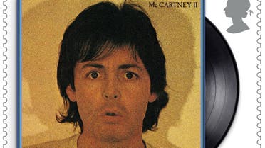A still of a Royal Mail stamp created in honor of Sir Paul McCartney shows the cover of his studio album McCartney II. (Reuters)