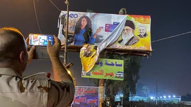 Residents in Baghdad have been captured on camera cheering after billboards of Iran’s former and top leaders were torn down in the Iraqi capital. (Via Twitter)
