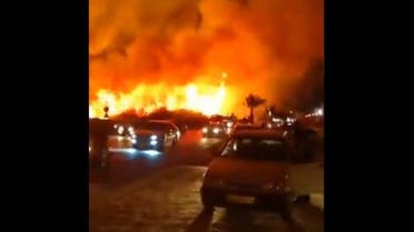 A massive fire broke out in Iran’s southwestern city of Bushehr. (Screengrab: Twitter)
