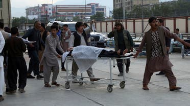 An injured school student is transported to a hospital after a bomb explosion near a school in west of Kabul, Afghanistan, Saturday, May 8, 2021. A bomb exploded near a school in west Kabul on Saturday, killing several people, many them young students, an Afghan government spokesmen said. (AP)