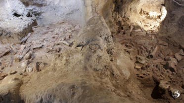 This undated photo handout on May 8, 2021 by the Italian Culture Ministry shows the Guattari Cave in San Felice Circeo, south of Rome, where fossilized remains of nine Neanderthals have been found. (Handout/Italian Ministry of Culture/AFP)