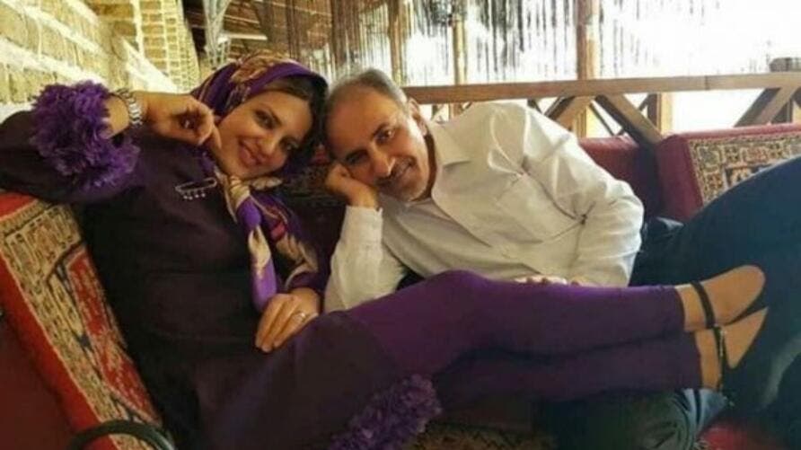 محمد علي نجفي وزوجته الثانية ميترا أستاد