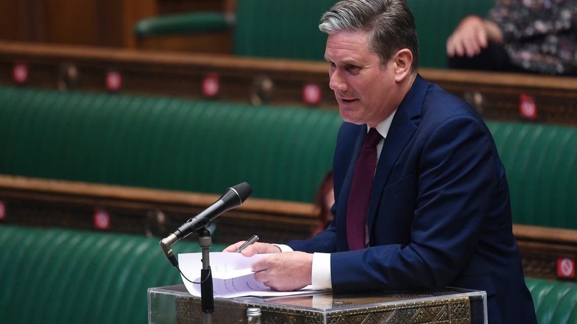 British Labour Party leader Keir Starmer speaks during Prime Minister's Questions session in London, Britain April 21, 2021. (Reuters)
