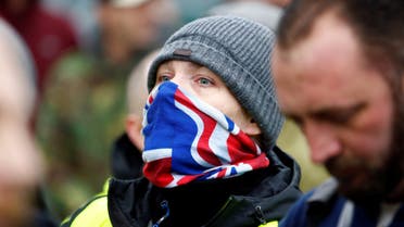A right-wing supporter wears a face mask during a demonstration march in central London, Britain January 12, 2019. (File photo: Reuters)