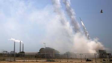 Israel’s Iron Dome anti-missile system fires to intercept rockets launched from the Gaza Strip, as seen from Ashkelon, southern Israel, May 11, 2021. (Reuters/Nir Elias)