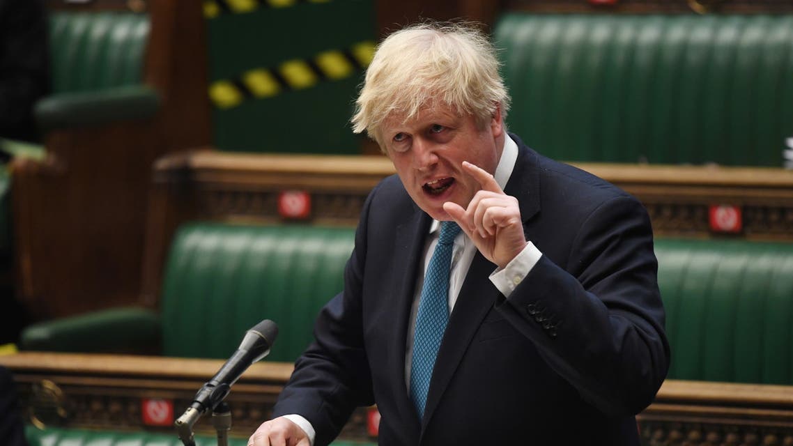 British Prime Minister Boris Johnson speaks during the debate on the Queen's Speech, in London, Britain May 11, 2021. UK Parliament/Jessica Taylor/Handout via REUTERS ATTENTION EDITORS - THIS IMAGE HAS BEEN SUPPLIED BY A THIRD PARTY. MANDATORY CREDIT. IMAGE MUST NOT BE ALTERED