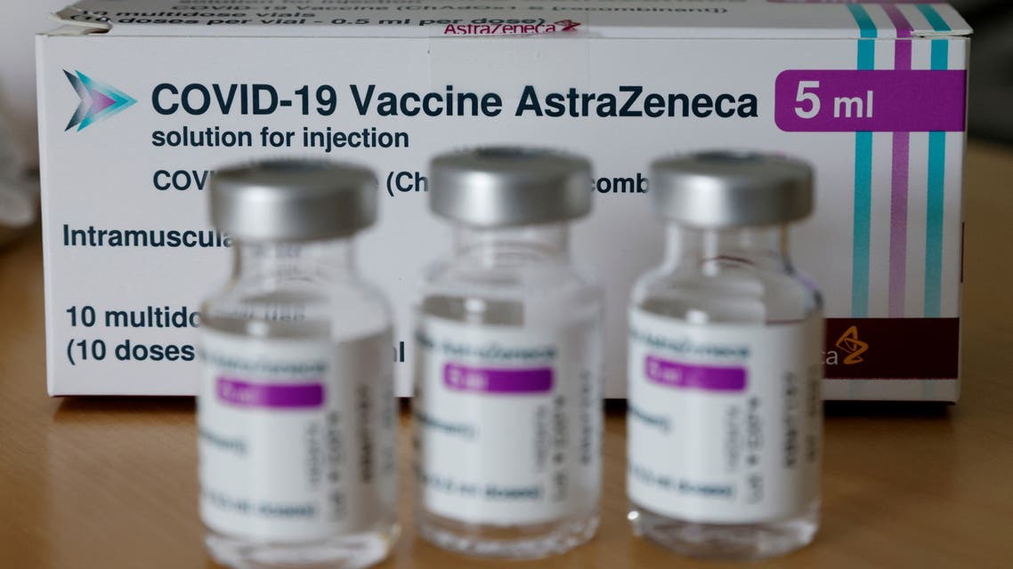 FILE PHOTO: Vials of the AstraZeneca's COVID-19 vaccine are seen in a general practice of a doctor, as the spread of the coronavirus disease (COVID-19) continues, in Vienna, Austria April 30, 2021. REUTERS/Leonhard Foeger/File Photo