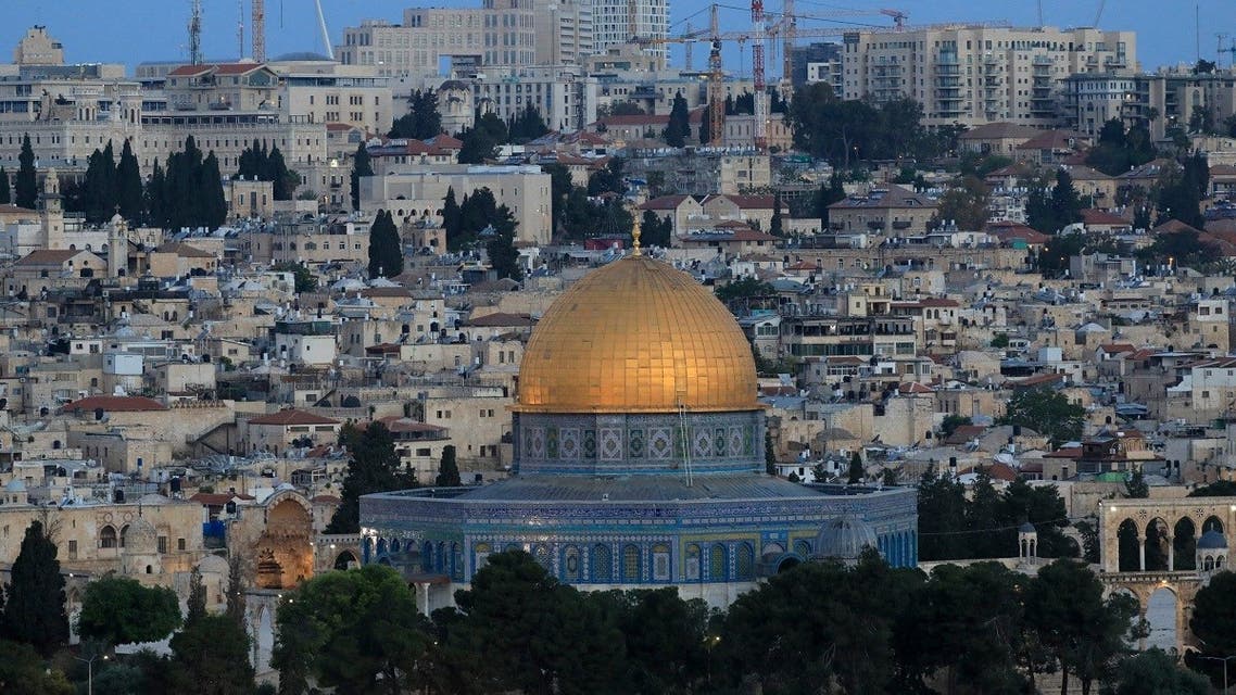 The Dome of the Rock mosque at Al-Aqsa compound is pictured at the start of the Muslim holy month of Ramadan, in Jerusalem’s Old City early on April 24, 2020. (Emmanuel Dunand/AFP)