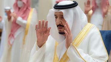 Saudi Arabia’s King Salman bin Abdulaziz on Thursday morning performed Eid al-Fitr prayers in NEOM. (SPA)