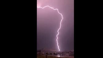 Watch: Lightning strike in Saudi Arabia splits mountain rock, causes damage