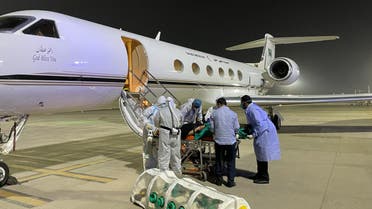 A Saudi family infected with COVID-19 was transferred to the Kingdom from India by the Air Medical Evacuation Department of the Health Services of the Kingdom’s Ministry of Defense. (Via @modgovksa Twitter)