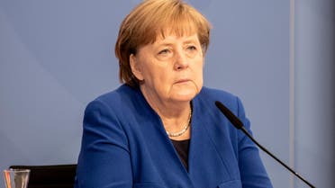 German Chancellor Angela Merkel attends the video conference of the 12th Petersberg Climate Dialogue in Berlin, on May 6, 2021.