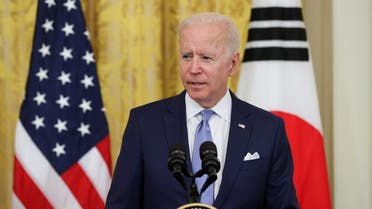 US President Joe Biden during a joint news conference at the White House, May 21, 2021. (Reuters)