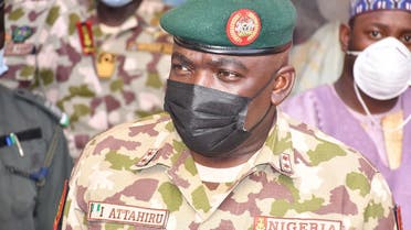 Chief of Army Staff Major General Ibrahim Attahiru is seen at the theatre command operations Lafiya Dole headquarters in Maiduguri, Nigeria, Jan. 31, 2021. (AFP)