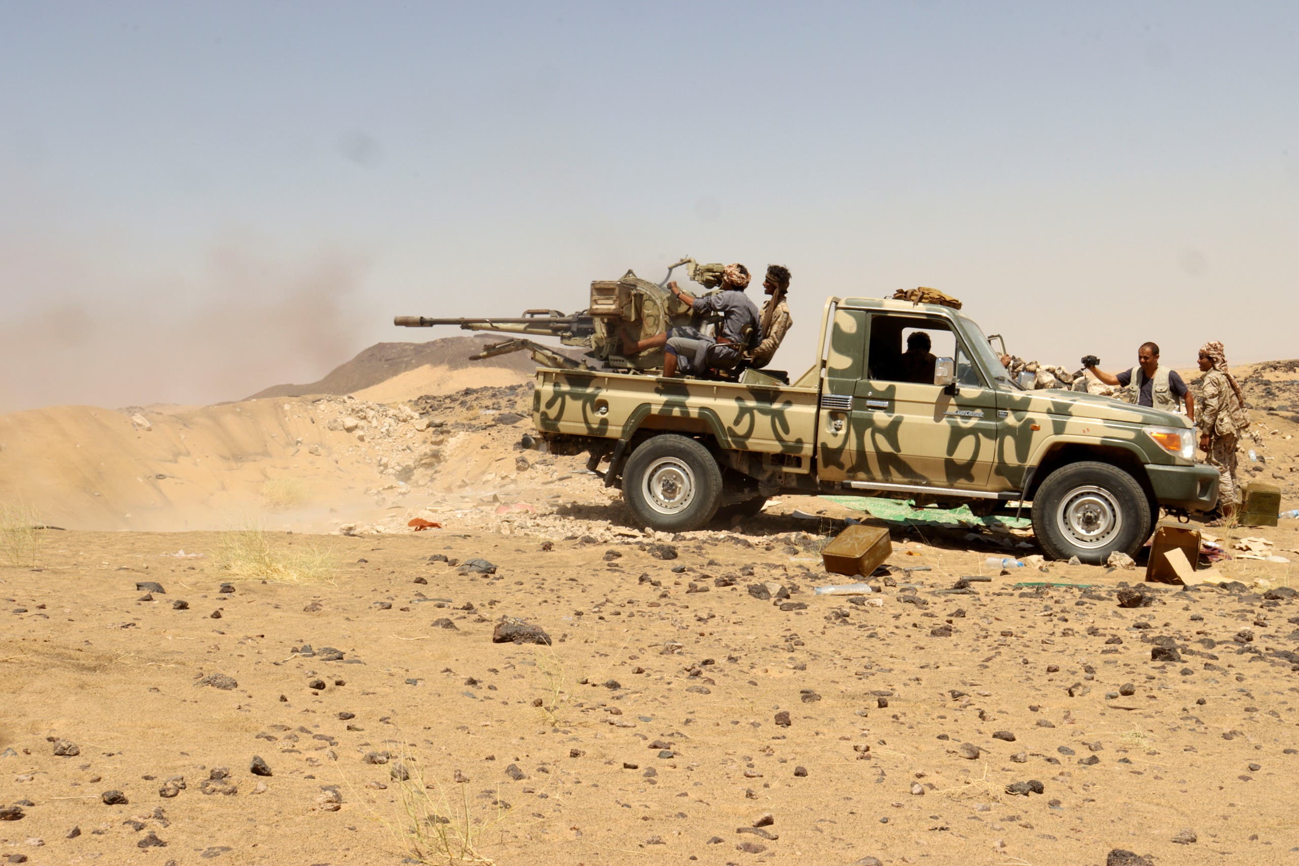 Members of the Houthi militia near Marib (Reuters Archive)