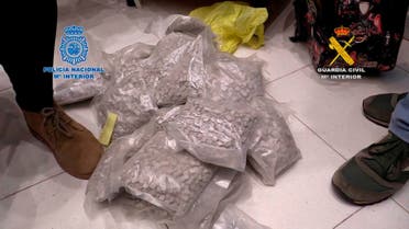 This handout picture released by the Spanish Interior Ministry on January 8, 2021 shows synthetic drugs seized by Spanish police during an operation against a criminal organization based in Barcelona. (File photo: AFP)