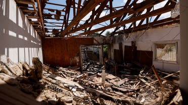 Debris is seen in the house of Uri Kimhi, 88, after it was hit by a rocket launched from the Gaza Strip during the recent Israeli-Palestinian fighting, in Ashkelon, Israel May 23, 2021. Picture taken May 23, 2021. REUTERS/Amir Cohen