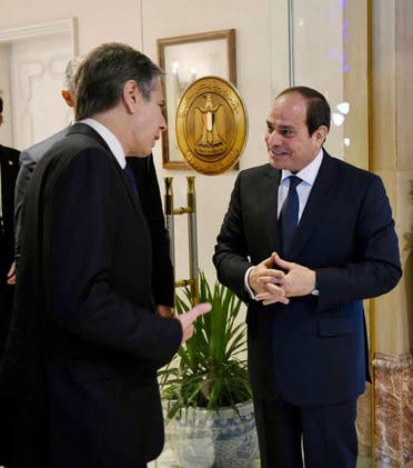 جانب من لقاء الرئيس السيسي والوزير بلينكن