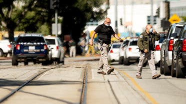 Law enforcement officers respond to the scene of a shooting at a Santa Clara Valley Transportation Authority (VTA) facility on Wednesday, May 26, 2021, in San Jose, Calif. Santa Clara County sheriff's spokesman said the railyard shooting left multiple people, including the shooter, dead. (AP)