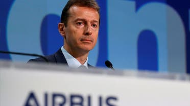 Airbus CEO Guillaume Faury attends annual news conference  in Blagnac near Toulouse, France, on February 13, 2020. (Reuters)