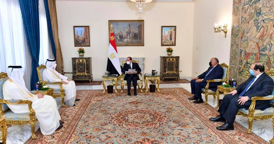 السيسي يستقبل وزير خارجية قطر