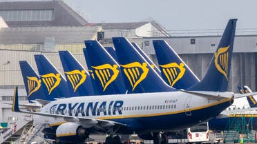 Ryanair passenger jets are seen on the tarmac at Dublin airport on March 23, 2020. Ryanair will cancel most if not all of its flights from next on March 24, said the Irish no-frills airline as the coronavirus outbreak grounds planes worldwide. (File photo: AFP)