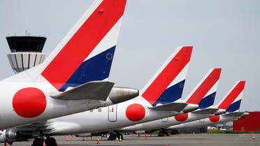 HOP! for AIRFRANCE Embraer 170 aircrafts are parked on the tarmac at Lille-Lesquin Airport following the coronavirus disease (COVID-19) outbreak, in Lesquin, France, May 7, 2020. (Reuters)
