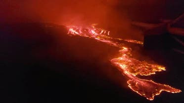 An aerial view shows lava flowing from the volcanic eruption of Mount Nyiragongo near Goma. (File photo: Reuters)