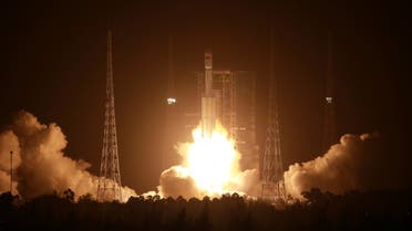 The Long March-7 Y3 rocket carrying the automated cargo resupply spacecraft Tianzhou-2 as one of the missions to complete China's space station, takes off from Wenchang Space Launch Center in Hainan