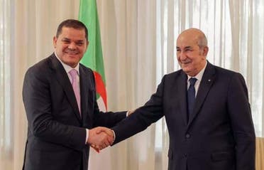رئيس الحكومة الليبية عبد الحميد دبيبة مع رئيس الجزائر عبد المجيد تبون