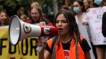 Izzy Raj-Seppings, a 14-year-old student and climate activist, leads a School Strike 4 Climate march with fellow youth rally organisers to demand action on climate change, in Sydney, Australia, May 21, 2021. Picture taken May 21, 2021. (File photo: Reuters)