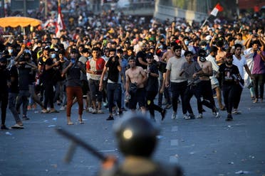 تظاهرات في بغداد في 25 أيار 2021 (رويترز)