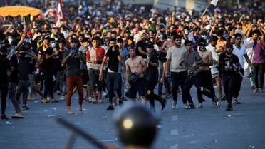تظاهرات في بغداد في 25 أيار 2021 (رويترز)