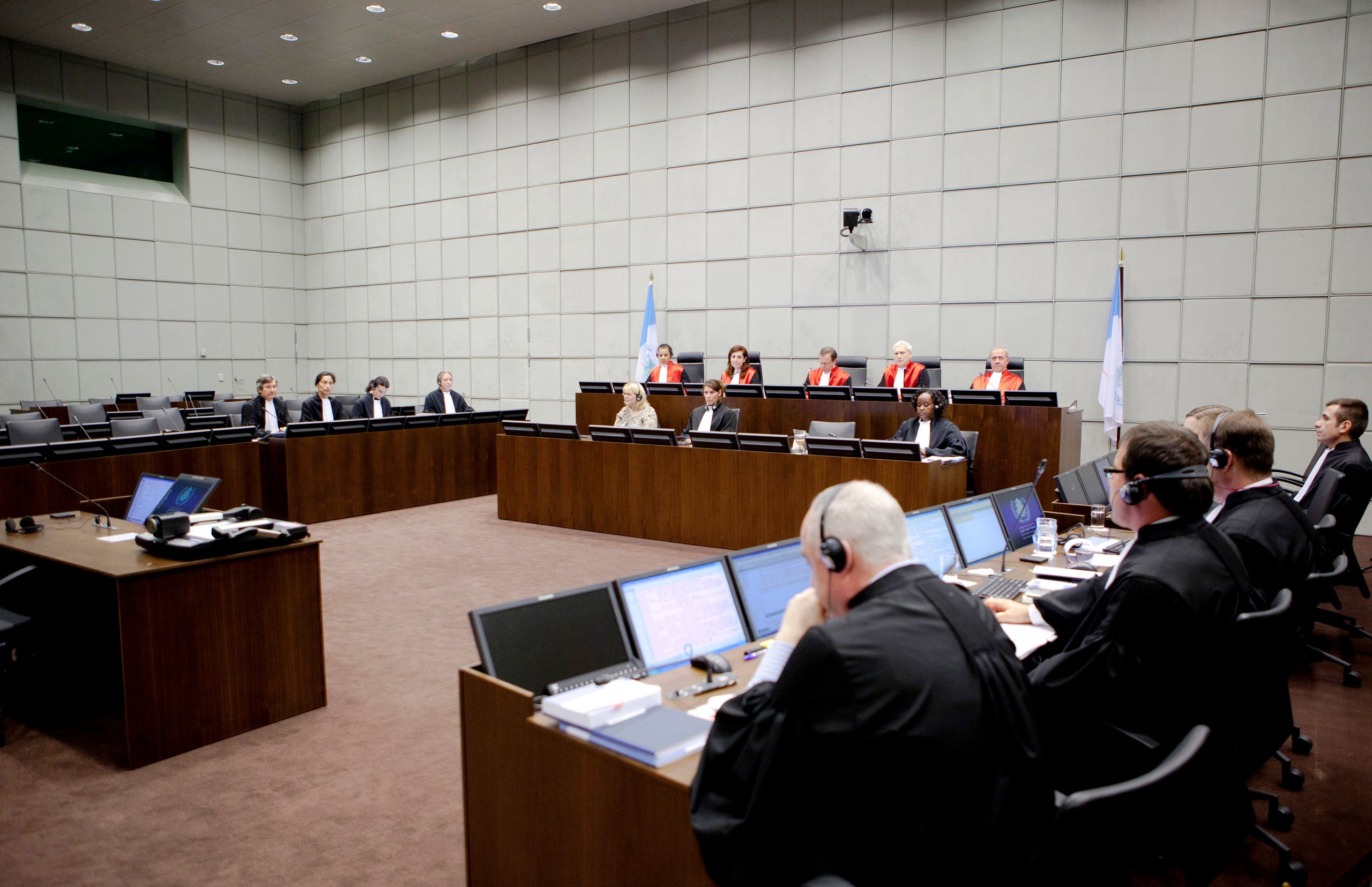 A view of a special session held by the UN-backed Special Tribunal for Lebanon in Leidschendam November 11, 2011. The session convened is to determine whether to stage a trial in-absentia for four Hezbollah members indicted in the political assassination of former Lebanese Prime Minister Rafik Hariri. (File photo: Reuters)