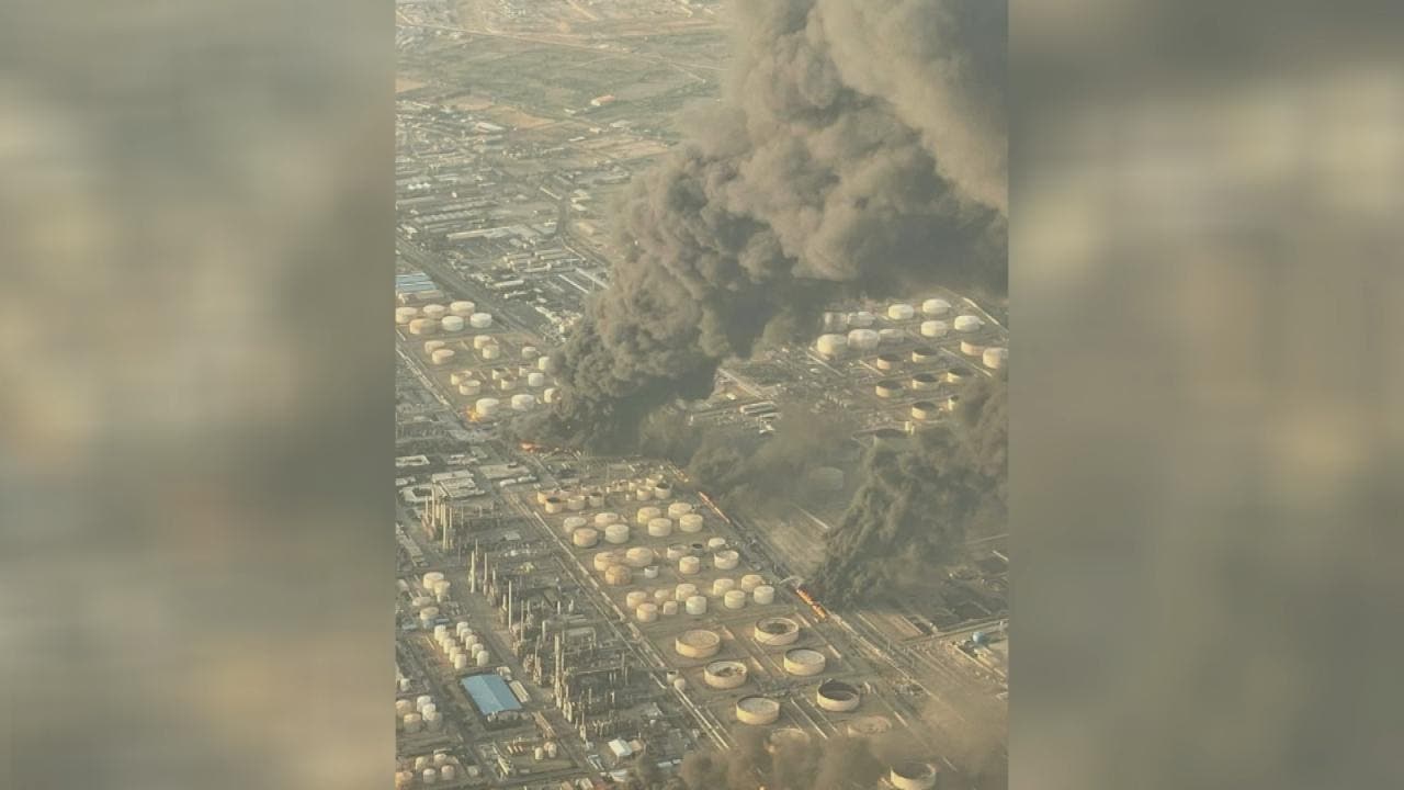 من حريق مصفاة النفط جنوب طهران