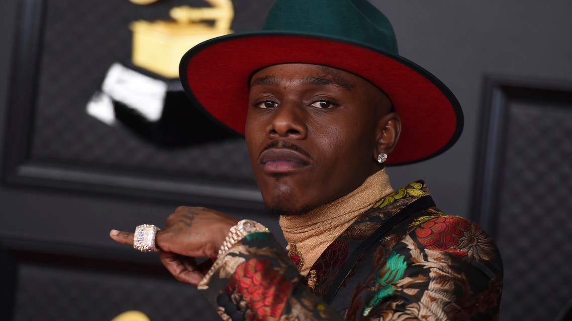 DaBaby arrives at the 63rd annual Grammy Awards at the Los Angeles Convention Center on Sunday, March 14, 2021. (AP)